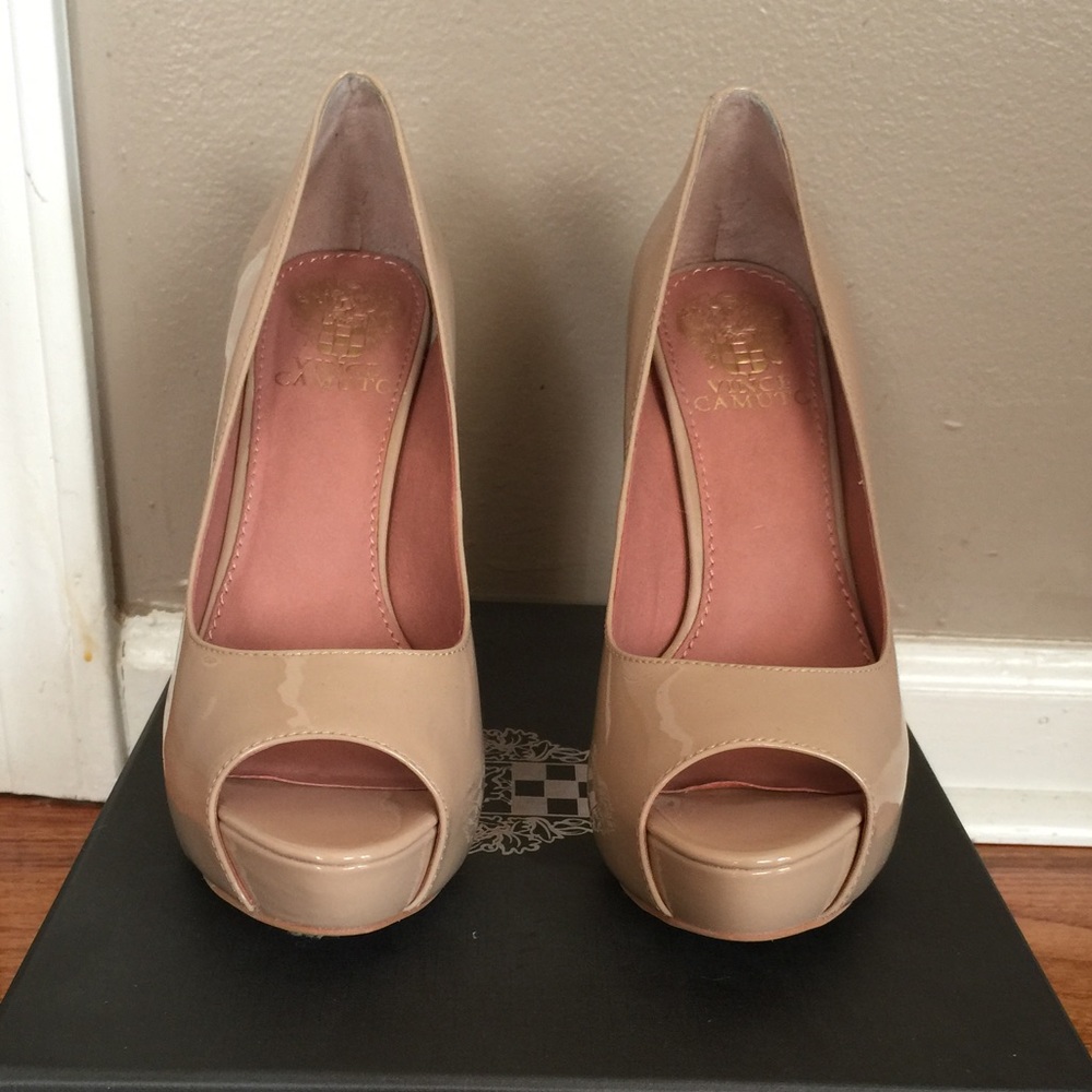 Nude Patent Peep Toe